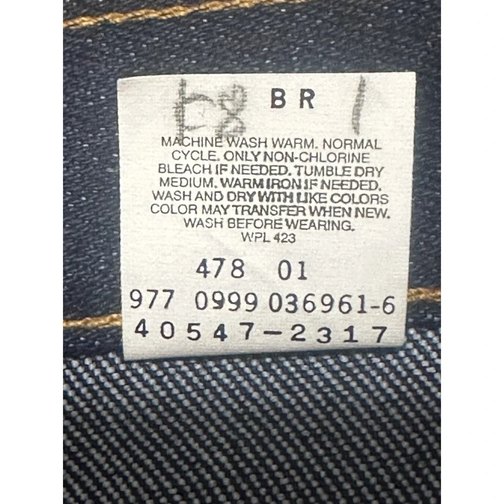 Levi's 547 Brown Tab Relaxed Bootcut Jeans, Dark Indigo, Vintage Deadstock 1999
